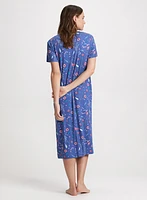 Robe de nuit imprimée à manches courtes