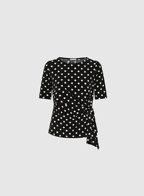 Side-Tie Polka Dot Top