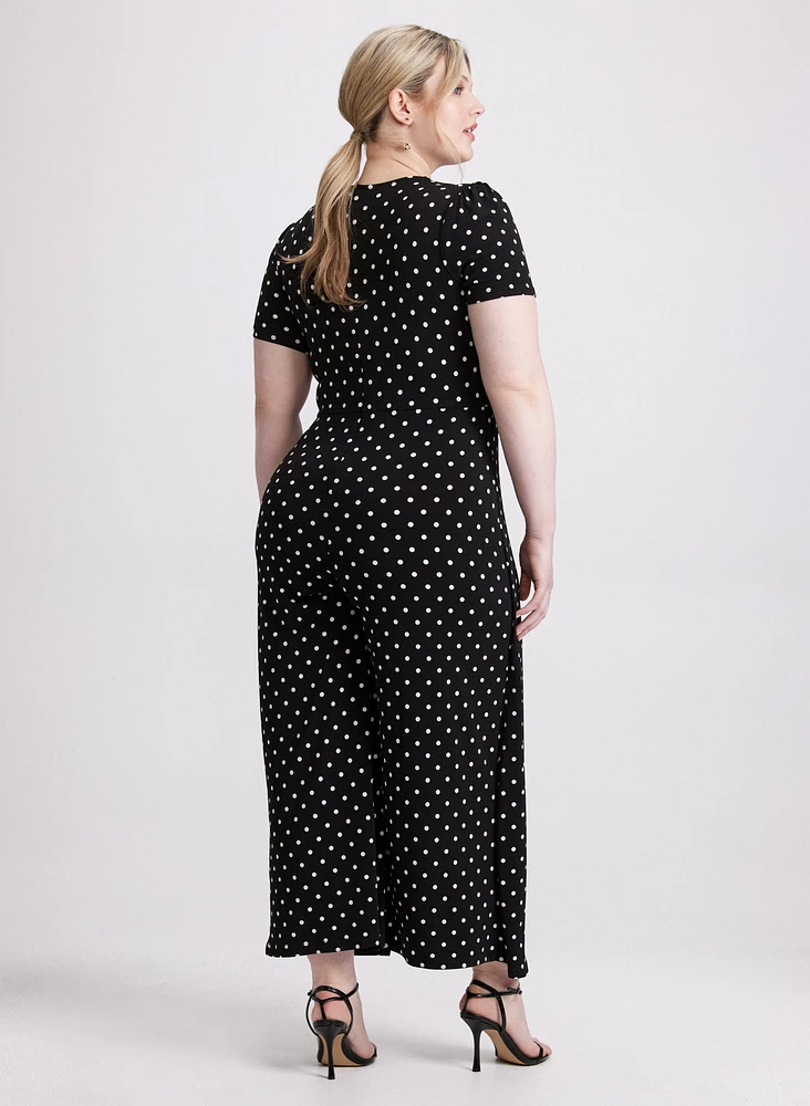 Joseph Ribkoff - Wrap-Over Polka Dot Jumpsuit