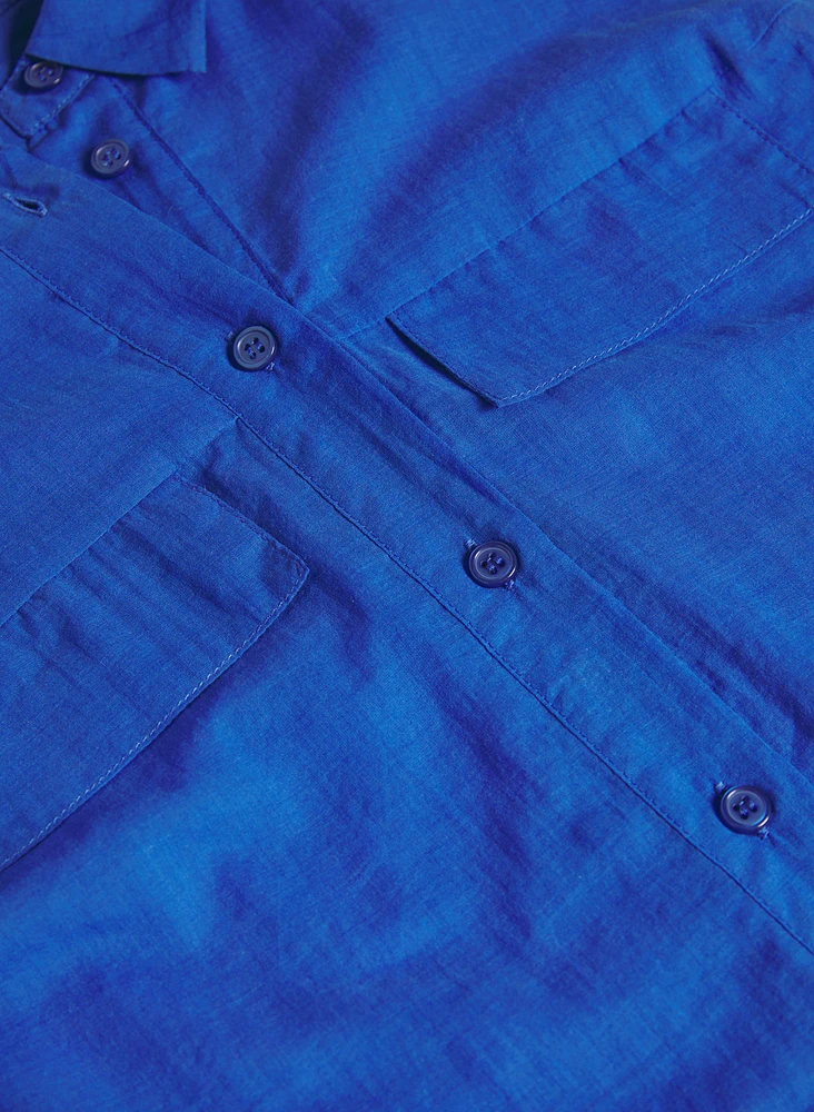 Button-Down Voile Blouse