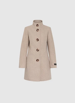 Stretch Wool Blend Coat