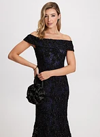 Shimmering Lace Evening Dress