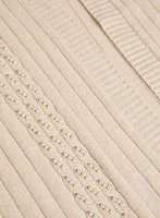 Cardigan à mailles torsadées et perles