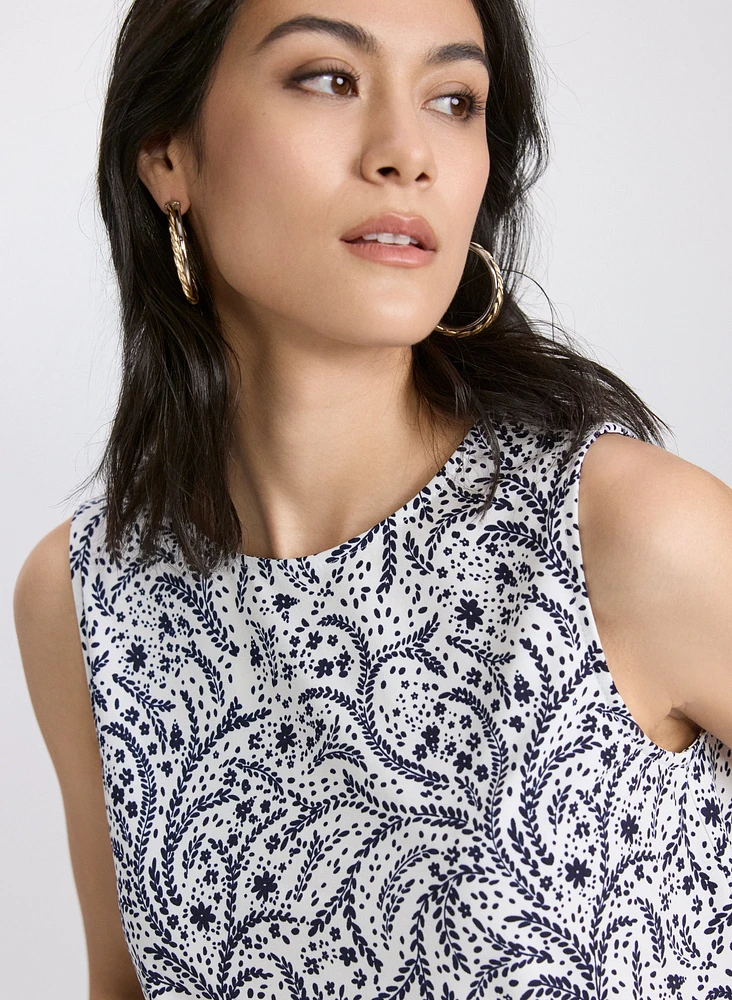 Printed Drawstring Top