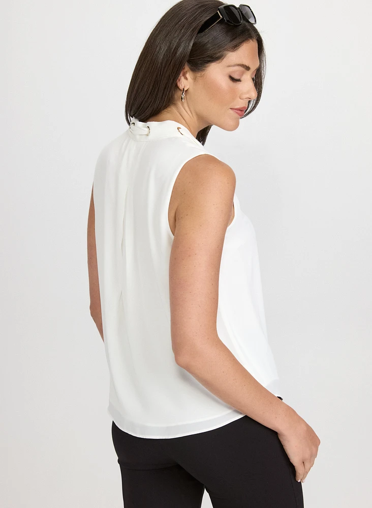 Blouse sans manches en crêpe