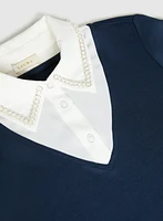 Embellished Illusion Blouse