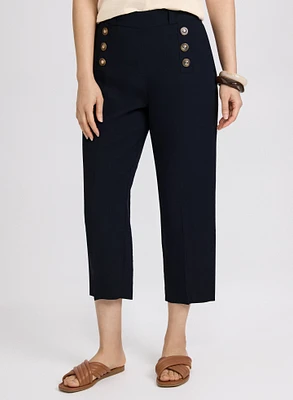 Button Detail Capris