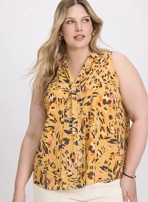 Sleeveless Leopard Print Blouse