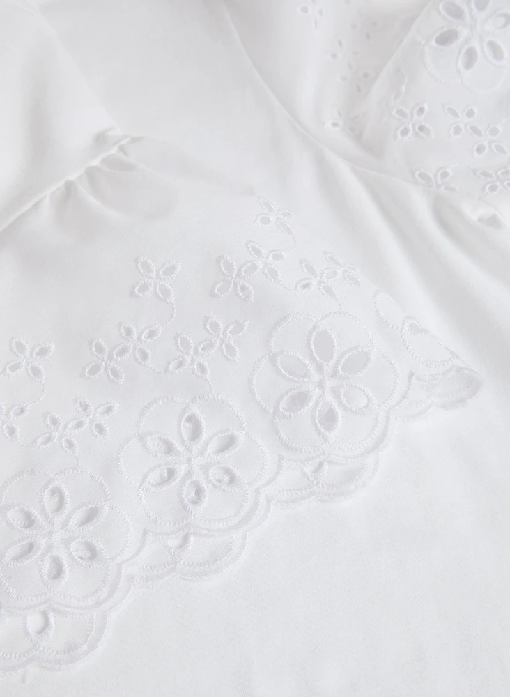 Eyelet Sleeve Tee