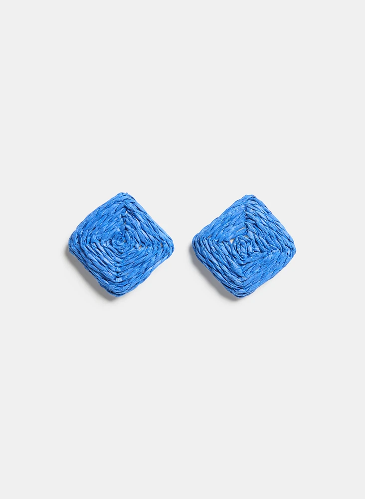 Square Raffia Earrings