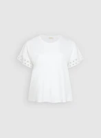 Eyelet Trim T-Shirt