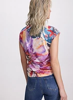 Floral Tied-Hem T-Shirt