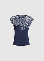 T-shirt à détail en dentelle