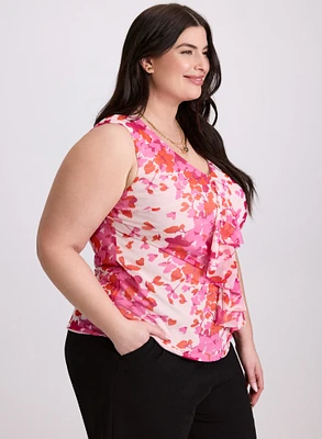 Floral Flounce Front Top