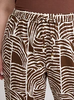 Abstract Linen-Blend Capris
