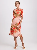 Floral Flutter Sleeve Dress