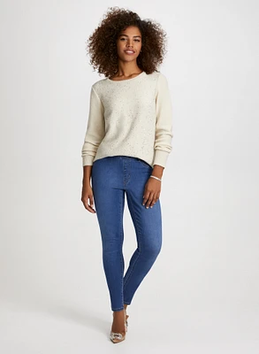 Crew Neck Sweater & Pull-On Jeans