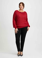 Linear Motif Sweater & Slim Leg Pants