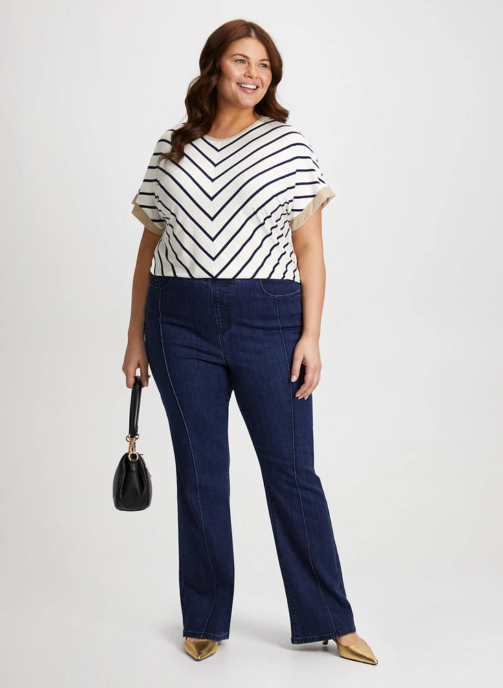 Chevron Top & Bootcut Jeans