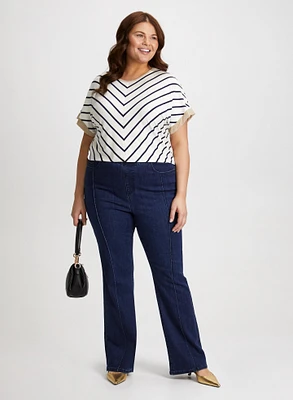 Chevron Top & Bootcut Jeans