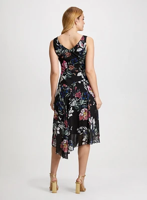 Floral Asymmetric Hem Dress