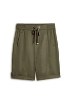 Tab Detail Tencel Shorts