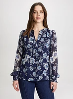 Blouse à motif jacquard mélangé