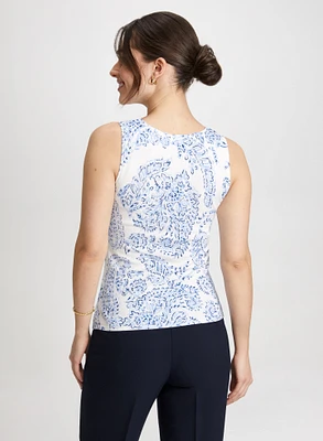 Paisley Print Sleeveless Knit Top