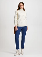 Mock Neck Sweater & Pull-On Jeans