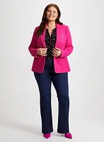 Button Detail Blazer & Polka Dot Top