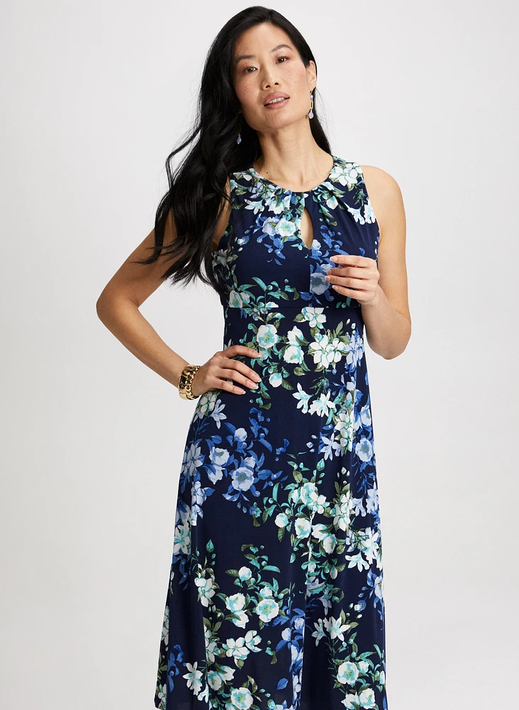 Floral Pleated Midi Dress