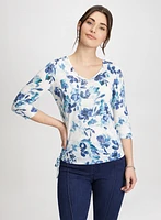 Floral Tied Hem Top