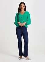 Ruffle Front Top & Bootcut Jeans