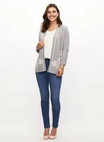 Floral Pattern Open Front Cardigan