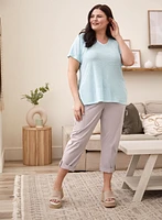 Zipper Detail Cargo Capris