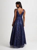 Robe longue à paillettes et poches