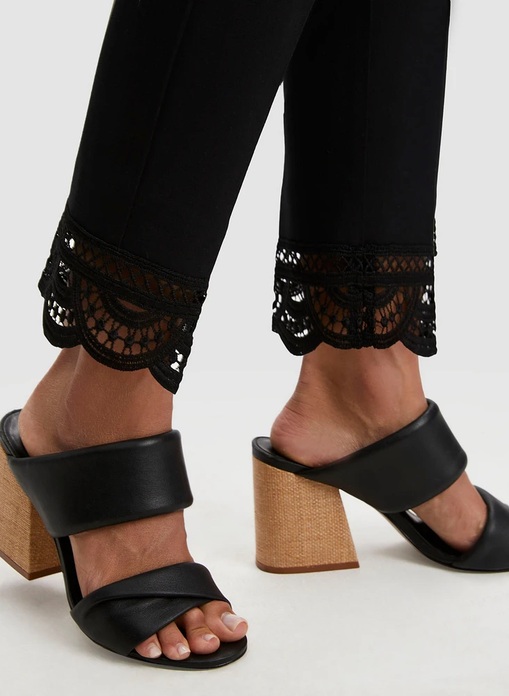 Lace Detail Pull-on Pants