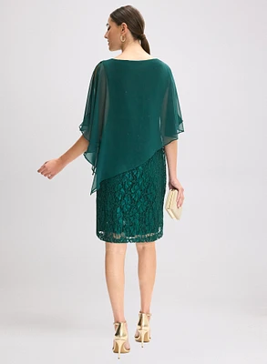 Lace & Sequin Poncho Dress