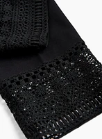 Pantalon à enfiler avec dentelle crochet