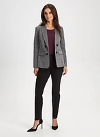 Button Detail Herringbone Blazer