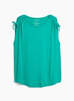 Tie Detail Scoop Neck Top