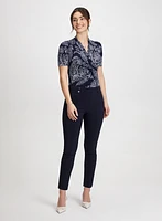 Paisley Top & Slim Leg Pants