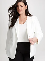 Single Button Notch Collar Blazer