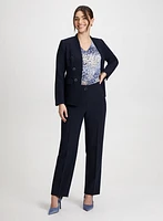 Double-Breasted Style Jacket & Wide Leg Pants