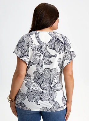 Floral Print Short Sleeve Top