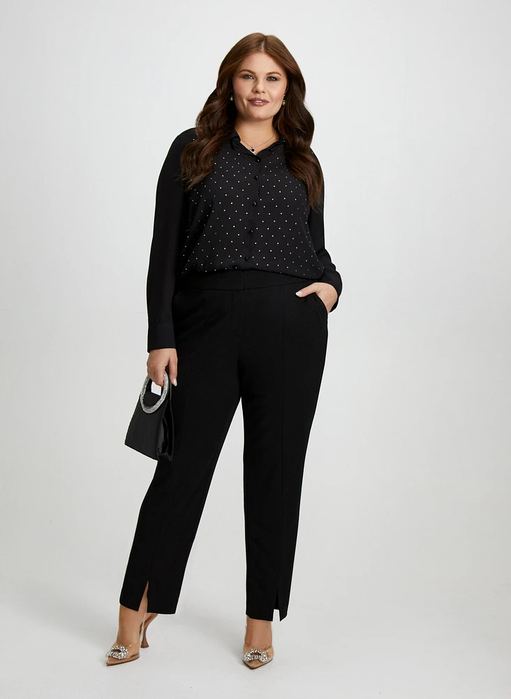 Rhinestone Detail Shirt & City Fit Pants