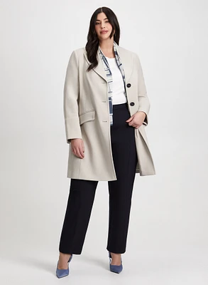 Manteau mi-long et pantalon coupe signature