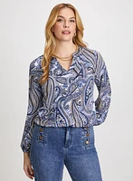 Haut col fendu avec motif cachemire
