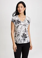 Floral Print V-Neck Tee