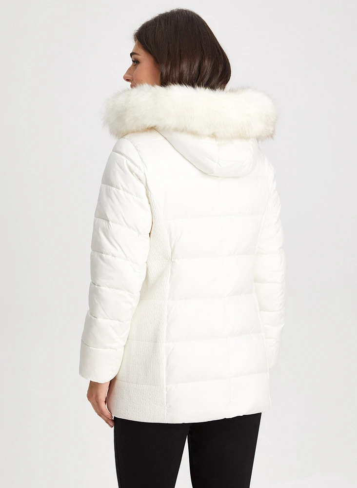 Quilted Vegan Down Belt Coat